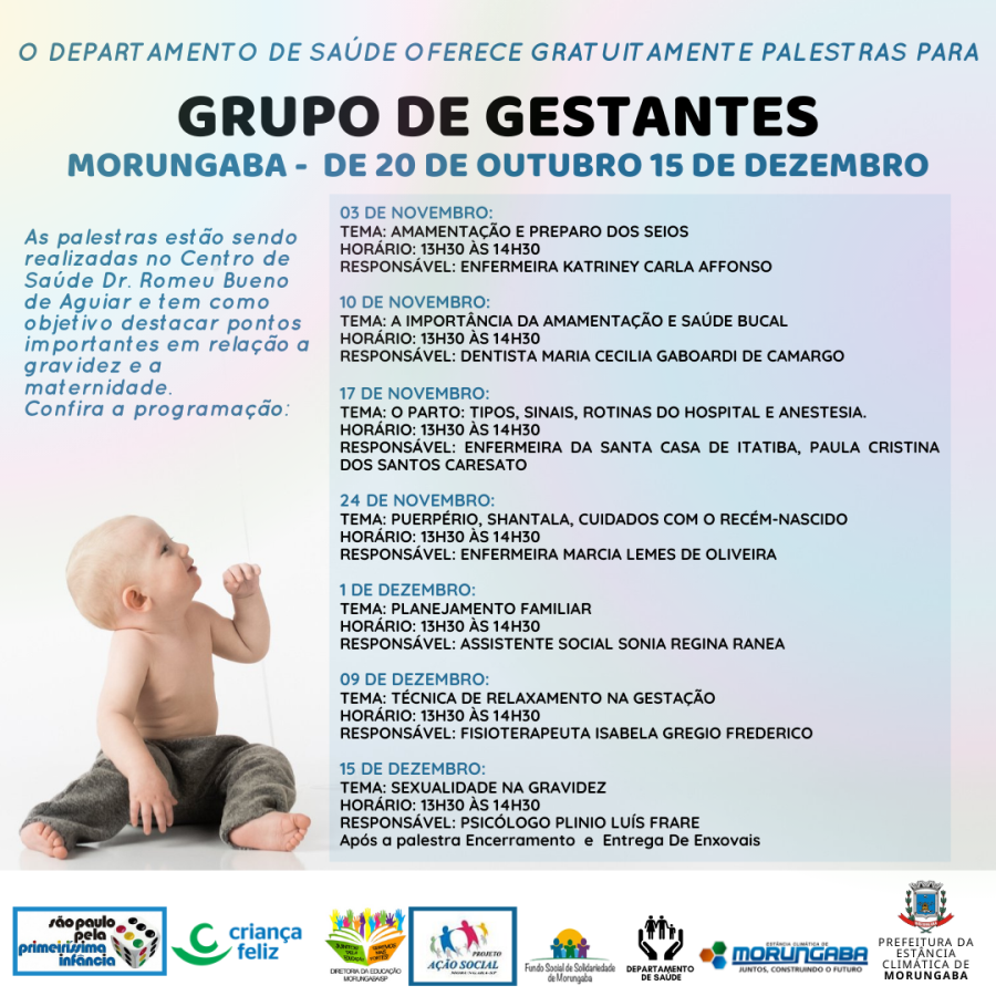 Prefeitura de Morungaba promove palestras para grupo de gestantes