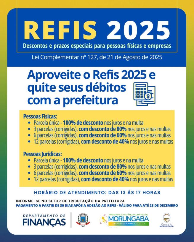 REFIS 2025: OPORTUNIDADE PARA SEUS DÉBITOS COM A PREFEITURA