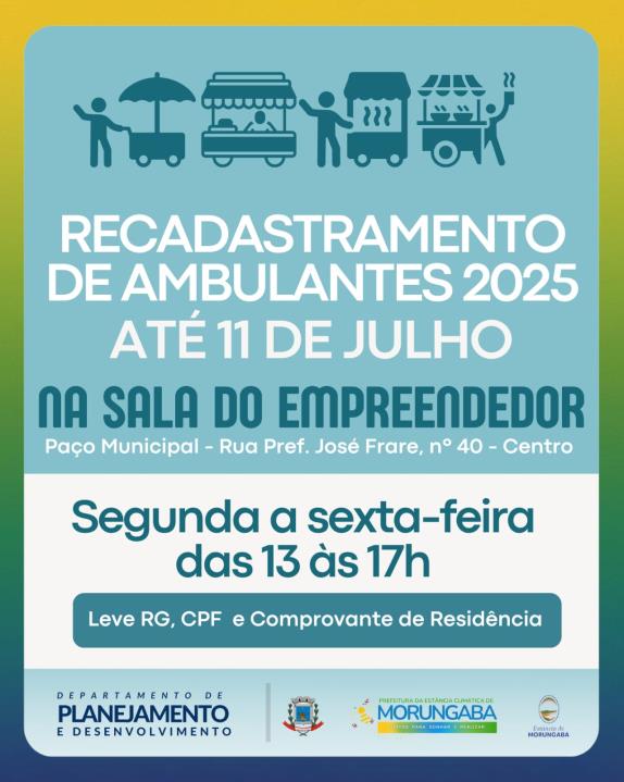 📢 RECADASTRAMENTO DE AMBULANTES 2025