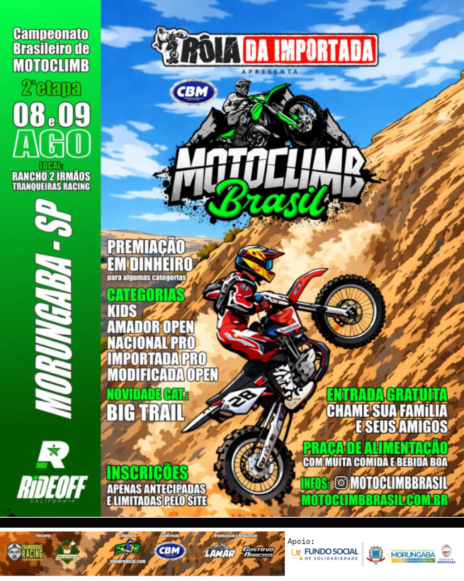 2ª ETAPA DO CAMPEONATO BRASILEIRO DE MOTOCLIMB É EM MORUNGABA!