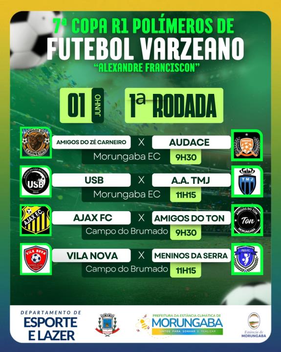 PRIMEIRA RODADA DA 7ª COPA "R1 POLÍMEROS" DE FUTEBOL VARZEANO "ALEXANDRE FRANCISCON"