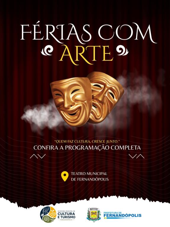Férias com Arte começa neste sábado com apresentações no Teatro