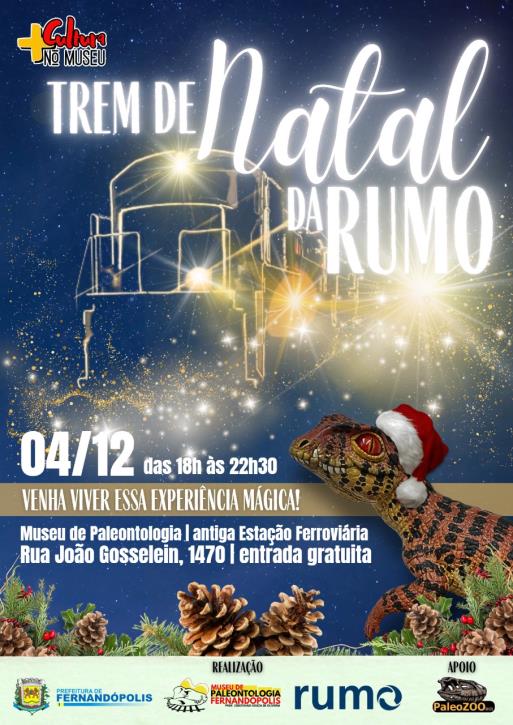 Trem de Natal da Rumo retorna a Fernandópolis nesta quinta, 04