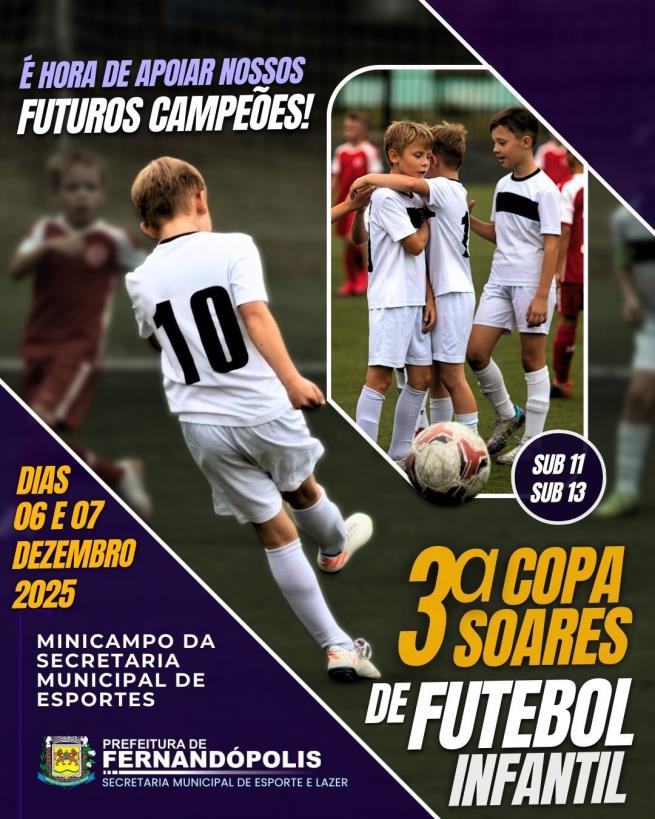 3ª Copa Soares de Futebol Infantil reúne atletas sub-11 e sub-13 neste fim de semana