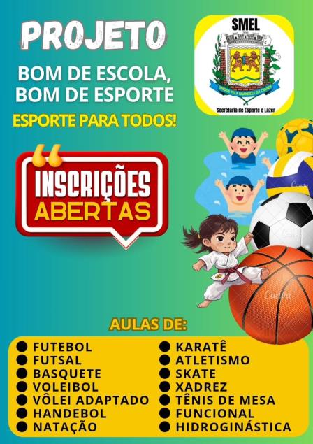 Esporte abre inscrições para diversas modalidades