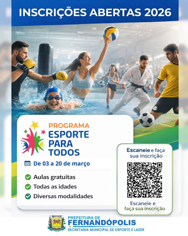 Prefeitura abre inscrições para o Programa Esporte Para Todos