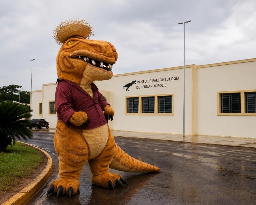 Fernandino já está na área e promete muita diversão no Arraiá do Dinossauro