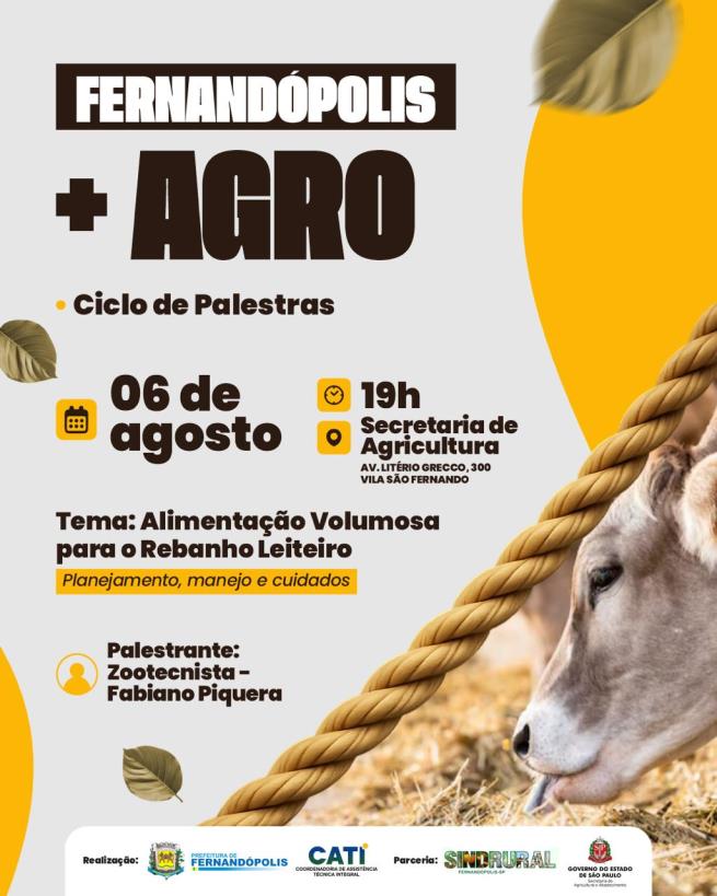 Secretaria Municipal organiza palestra sobre alimentação de gado leiteiro