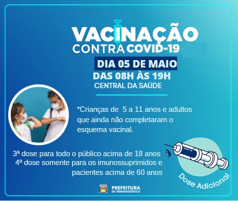 Central da Saúde amplia atendimento nesta quinta, dia 05, para vacinar contra a Covid 