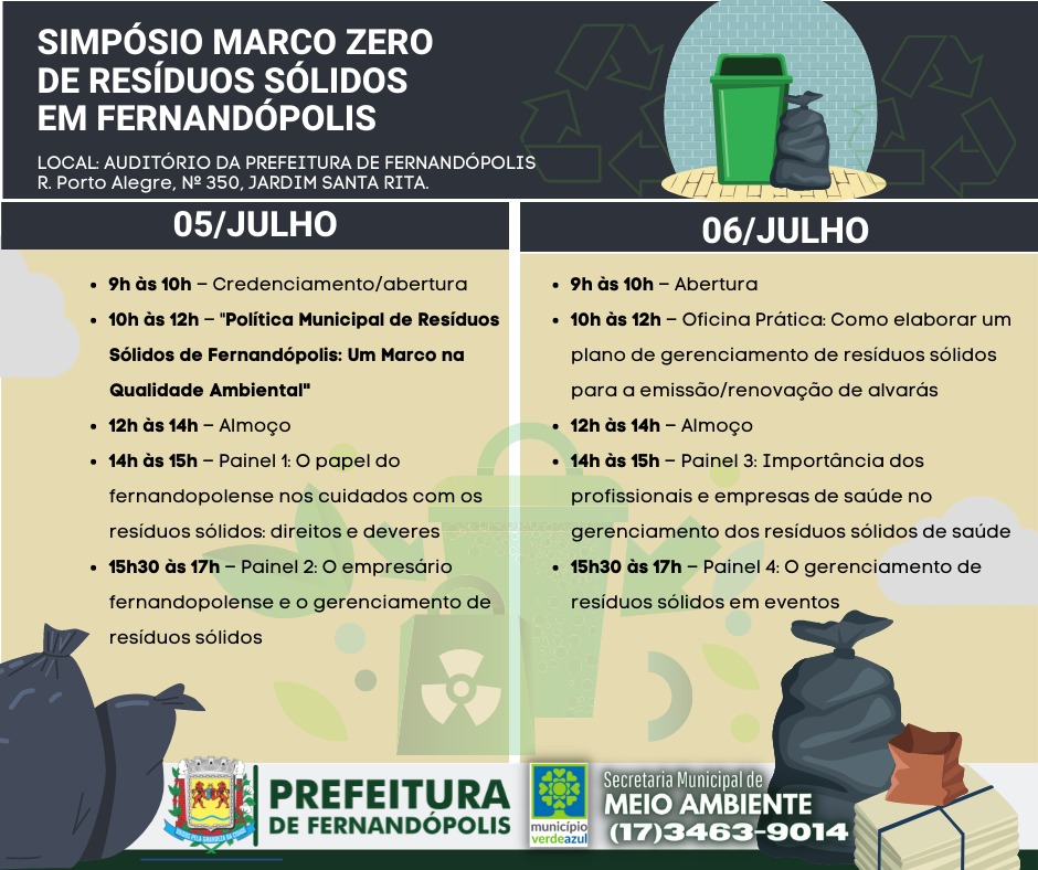 Simpósio do ‘Marco Zero de Resíduos Sólidos’ acontece em Fernandópolis