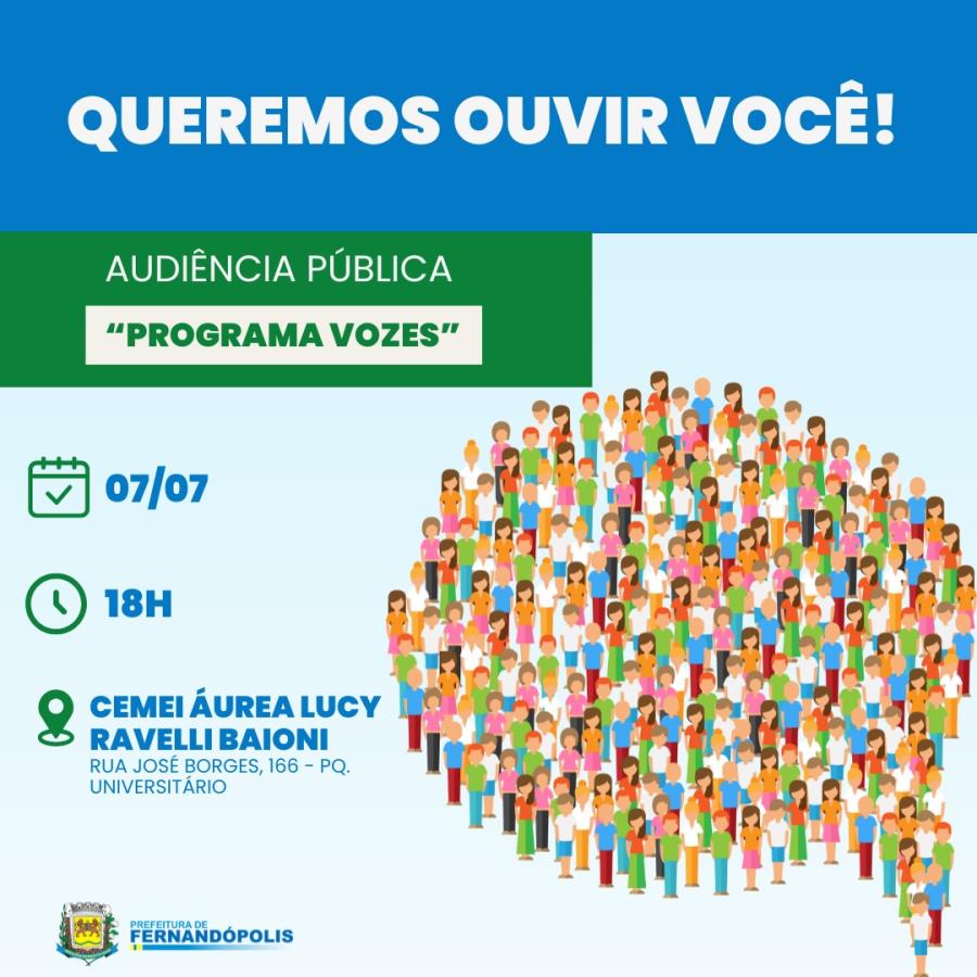 “Programa Vozes”: audiência pública chega à zona sul da cidade