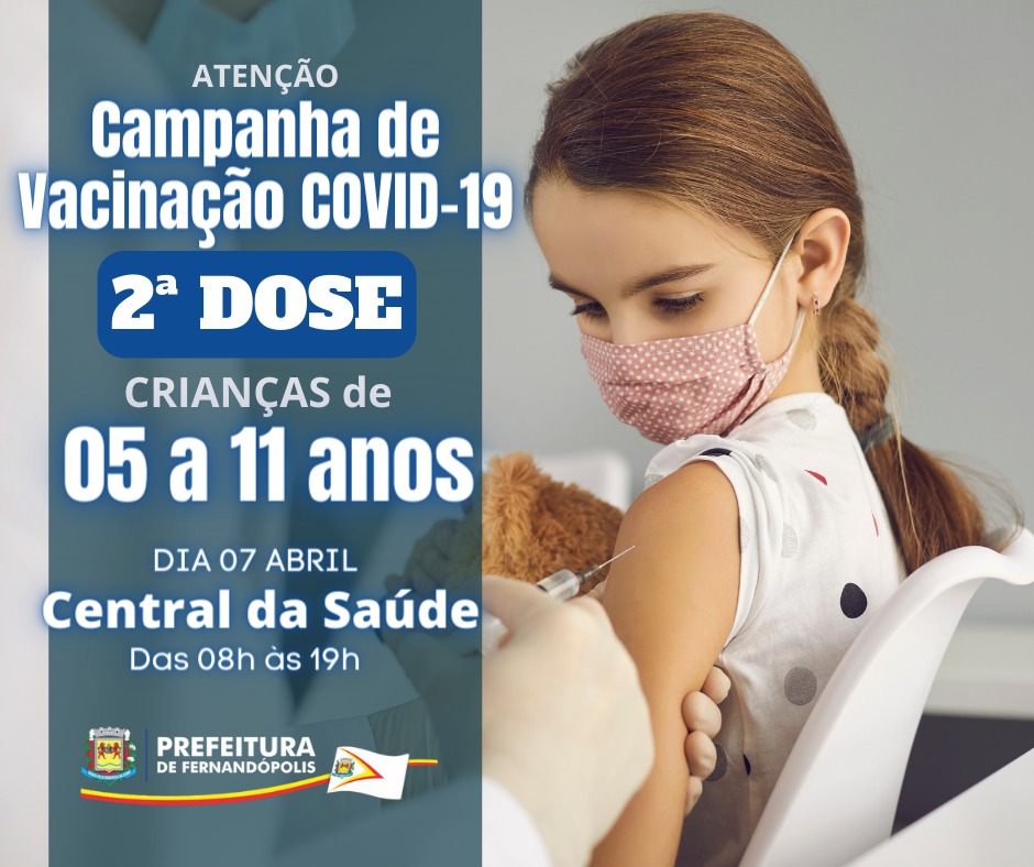 Central da Saúde amplia atendimento na quinta, dia 07, para vacinar crianças contra a Covid 