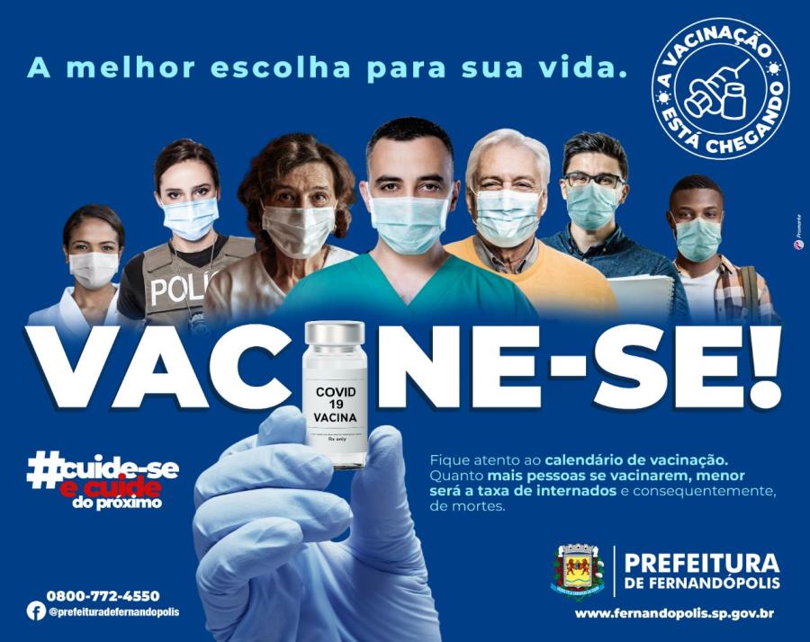 Fernandópolis contabiliza mais de 17,5 mil doses da vacina contra a Covid-19