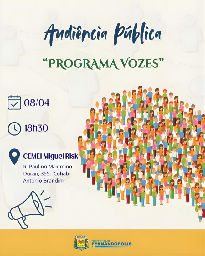 3ª Audiência Pública acontece nesta quarta na Cohab Antônio Brandini
