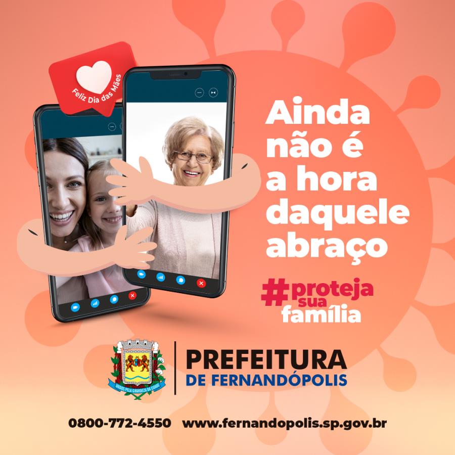 Prefeitura reforça ‘Campanha de abraço virtual’ para o próximo domingo, Dia das Mães 