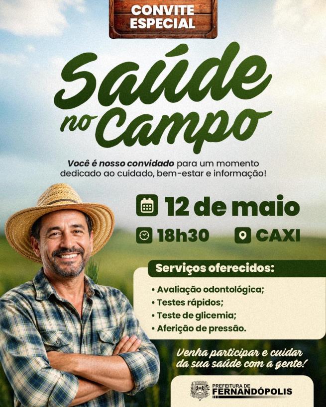 Programa “Saúde no Campo” atenderá ruralistas da região do Caxi