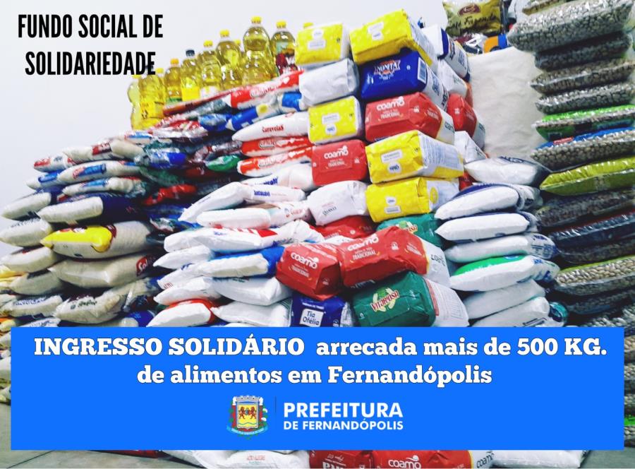  Fundo Social arrecada mais de 500 kg de alimentos com ‘Ingresso Solidário’ 