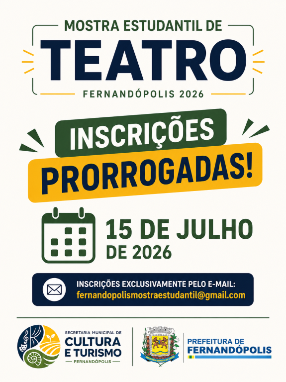 Prazo de inscrições da Mostra Estudantil de Teatro é prorrogado até 15 de julho