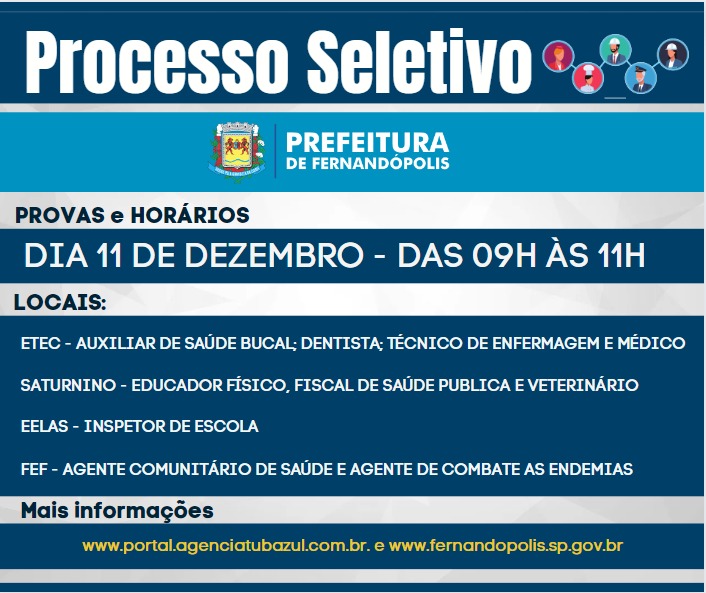 Provas do processo seletivo da Prefeitura acontecem neste domingo, 11