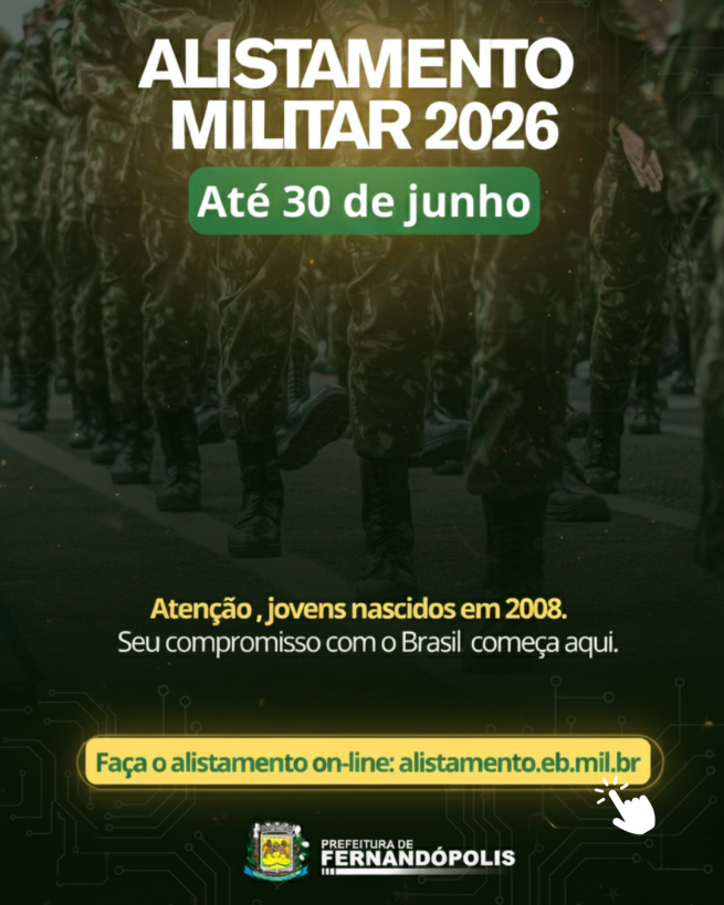 Alistamento dos nascidos em 2008 segue até 30 de junho