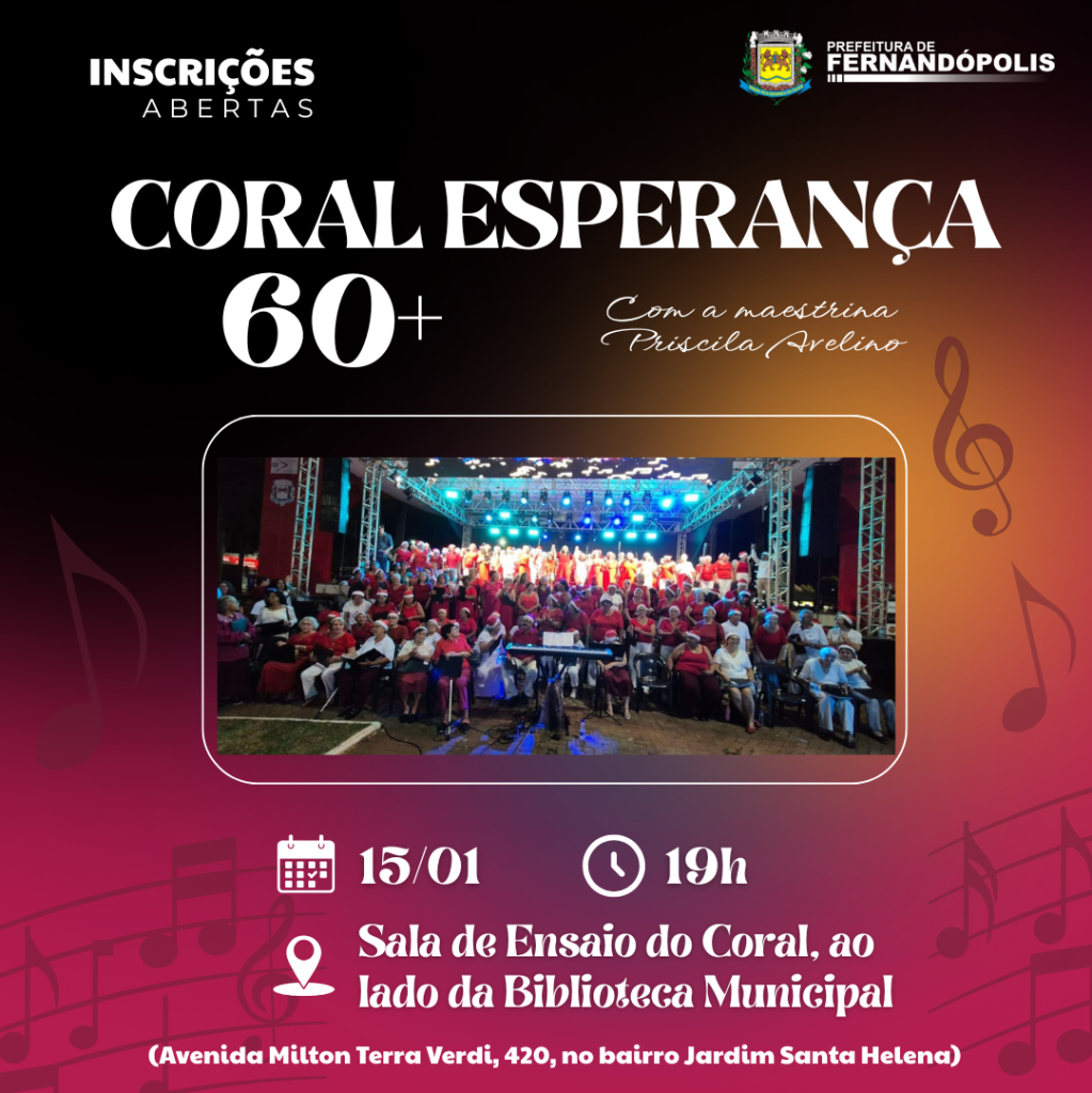 Coral Esperança abre inscrições para idosos no município