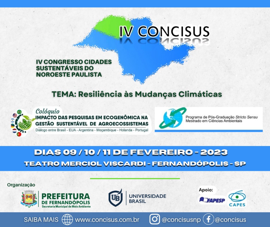 Congresso Internacional ‘Cidades Sustentáveis começa nesta quinta em Fernandópolis