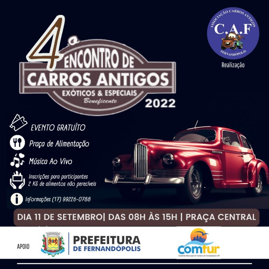 CAF realiza grande encontro de carros antigos em Fernandópolis