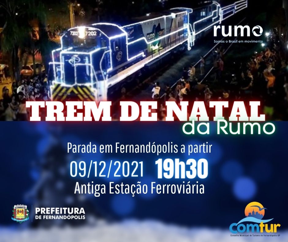 Trem de Natal da Rumo passará por Fernandópolis nesta quinta, dia 09
