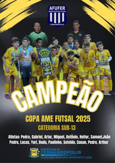 Fernandópolis conquista título da Copa Ame de Futsal Sub-13