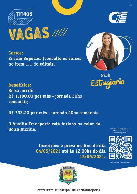 Inscrições para processo seletivo de estagiários termina nesta quinta, 13