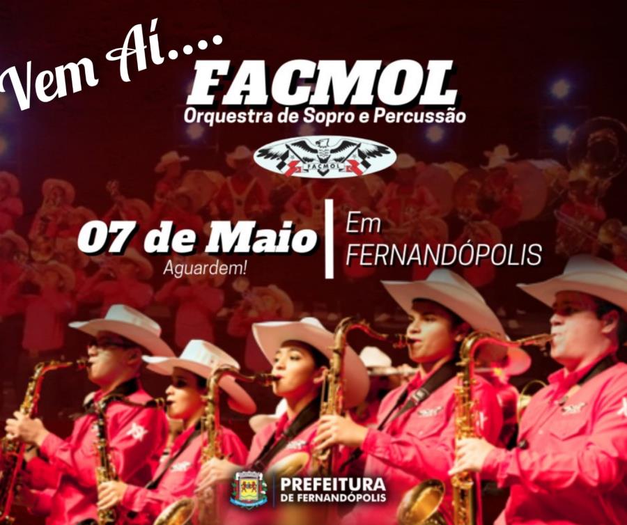 Facmol é uma das atrações confirmadas para comemorar os 83 anos de Fernandópolis