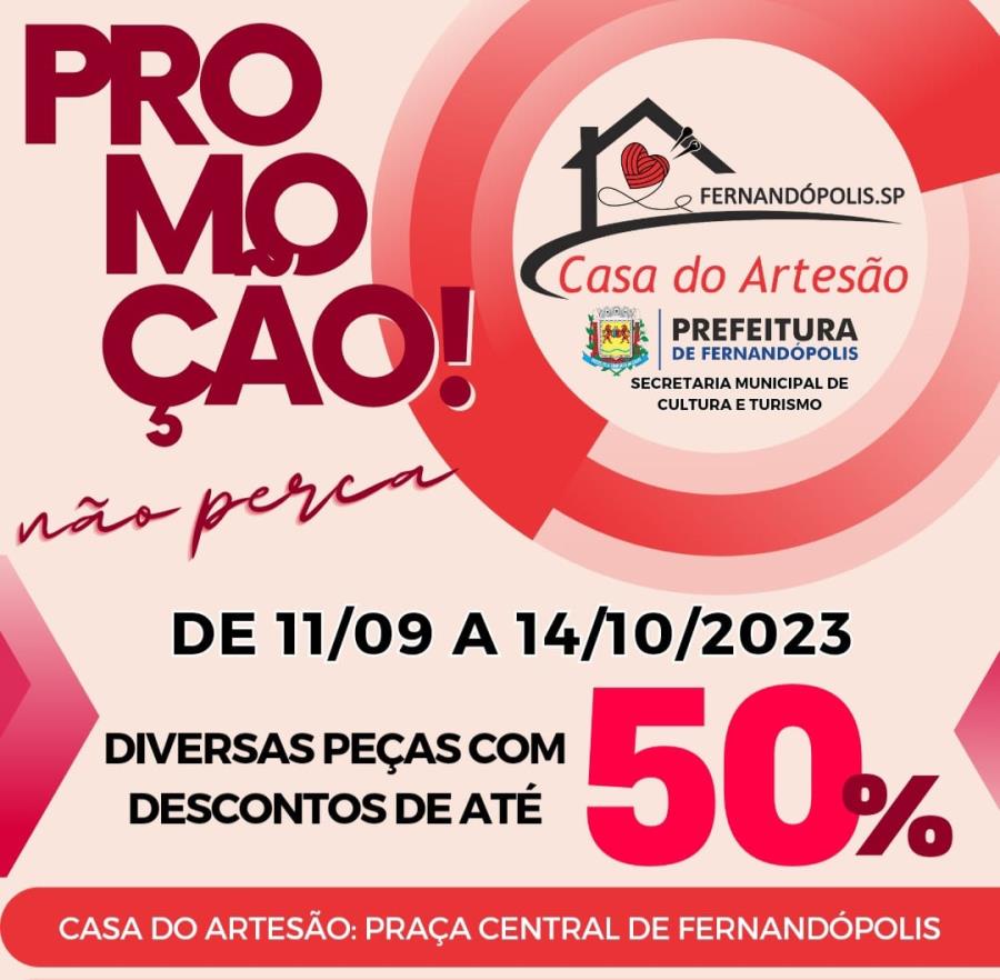 Casa do Artesão realiza promoção de vendas até o dia 14 de outubro