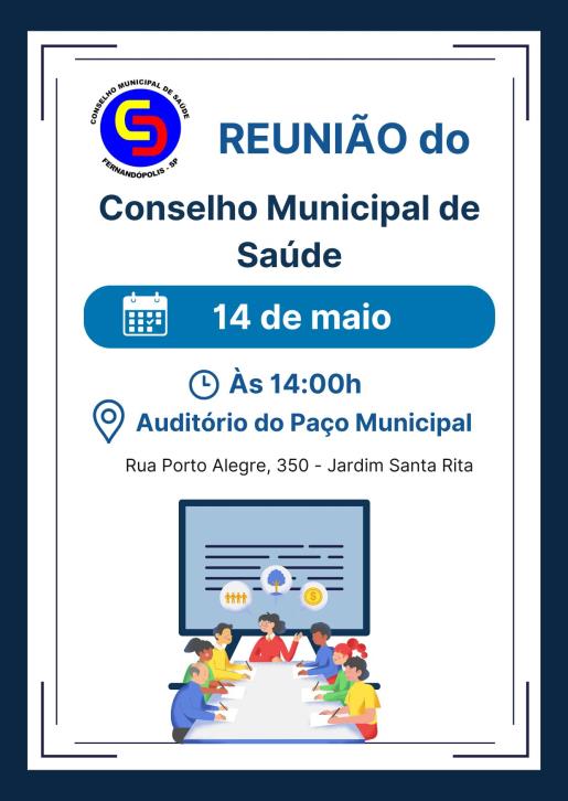 Conselho de Saúde promove 13ª reunião ordinária nesta quinta, 14