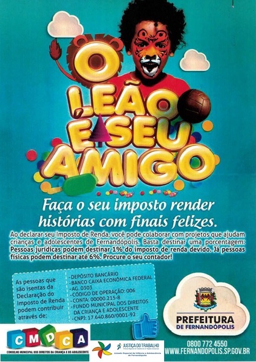 CMDCA promove campanha ‘O Leão é seu Amigo’