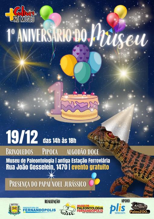 Museu de Paleontologia comemora primeiro aniversário com festa