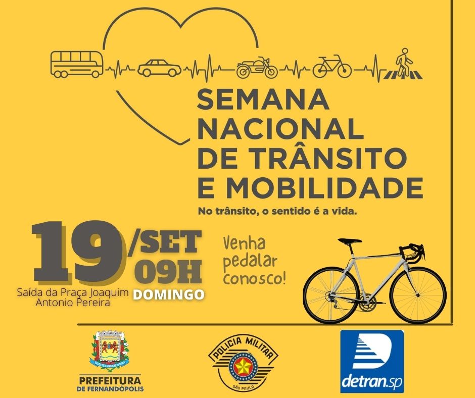 Pedalada abre oficialmente a Semana Nacional do Trânsito em Fernandópolis