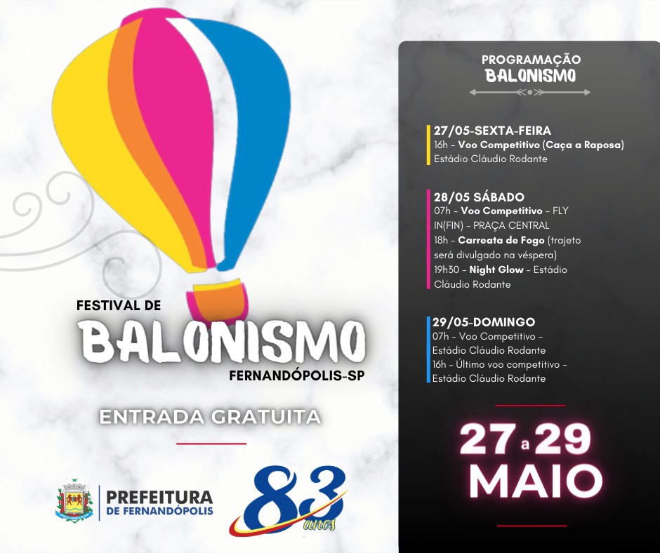 Festival de Balonismo define horários das provas
