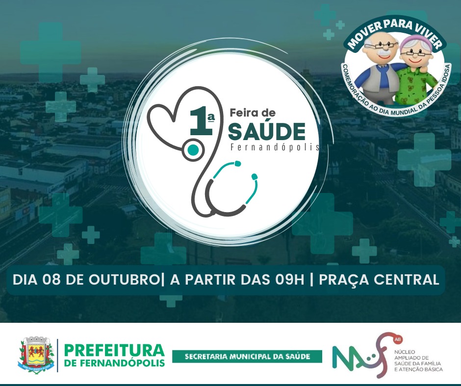 ‘1ª Feira de Saúde’ acontece no dia 08 de outubro em Fernandópolis 