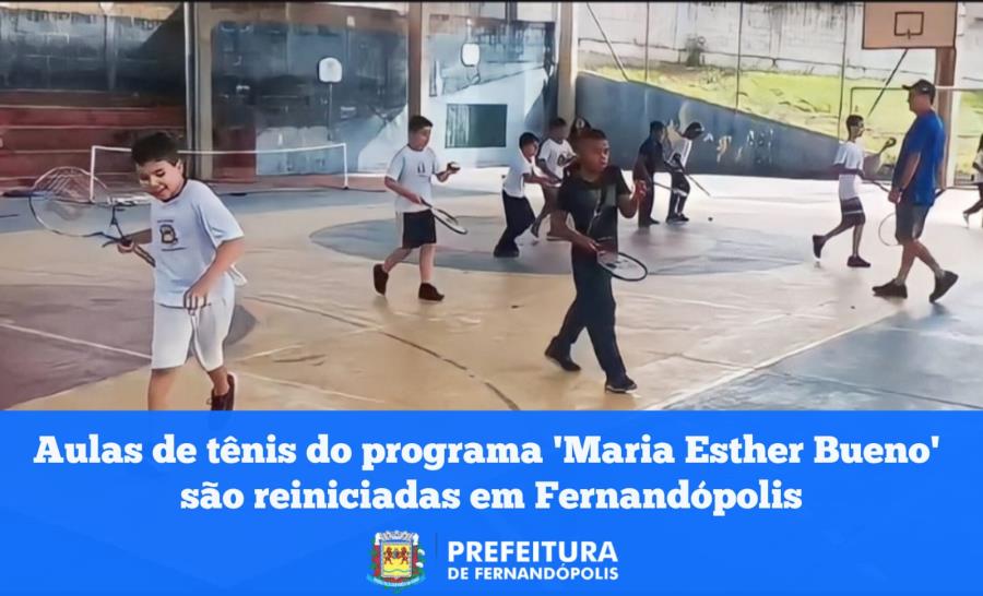 Aulas de tênis do programa ‘Maria Esther Bueno’ são reiniciadas em Fernandópolis