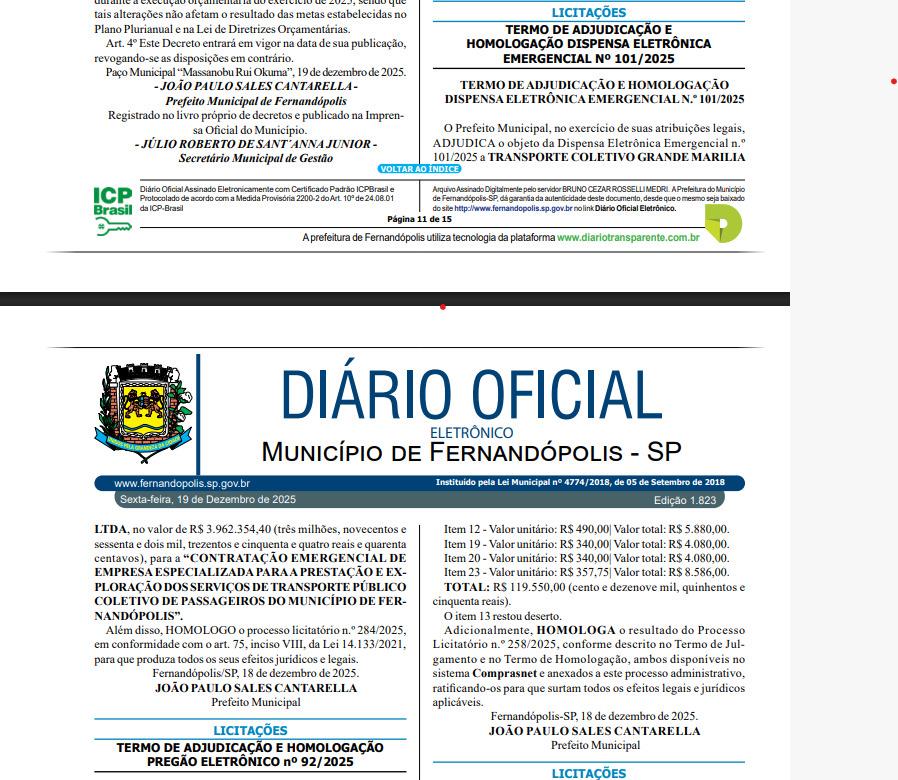 Prefeitura faz contratação emergencial de empresa de transporte público