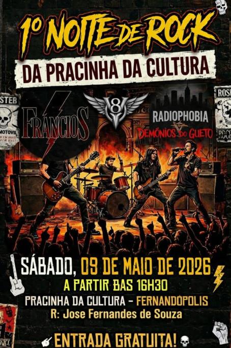 Evento underground será realizado em Fernandópolis no dia 9 de maio, na Pracinha da Cultura