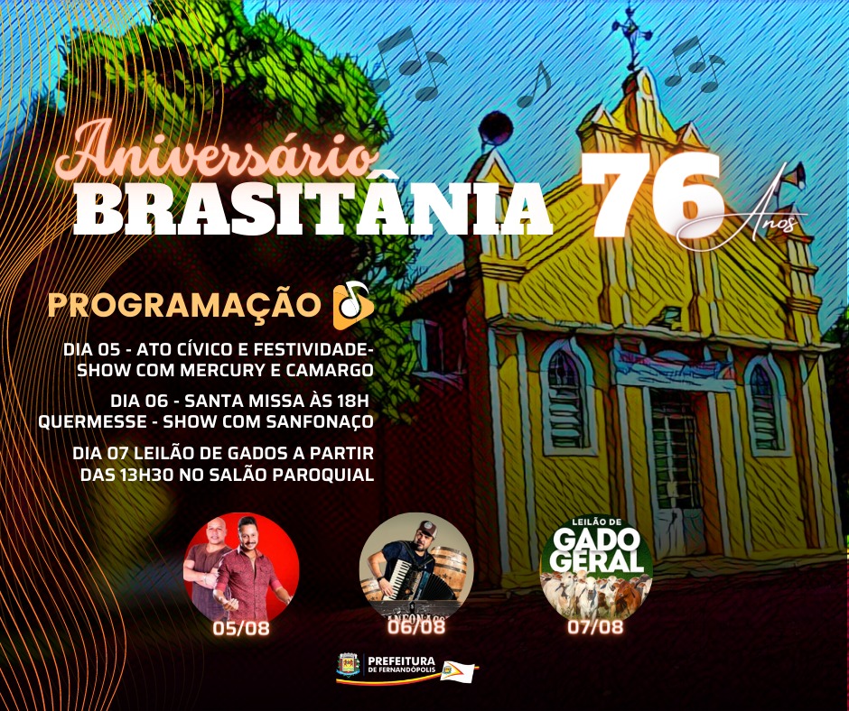 Prefeitura inicia preparativos para comemorar os 76 anos de Brasitânia 