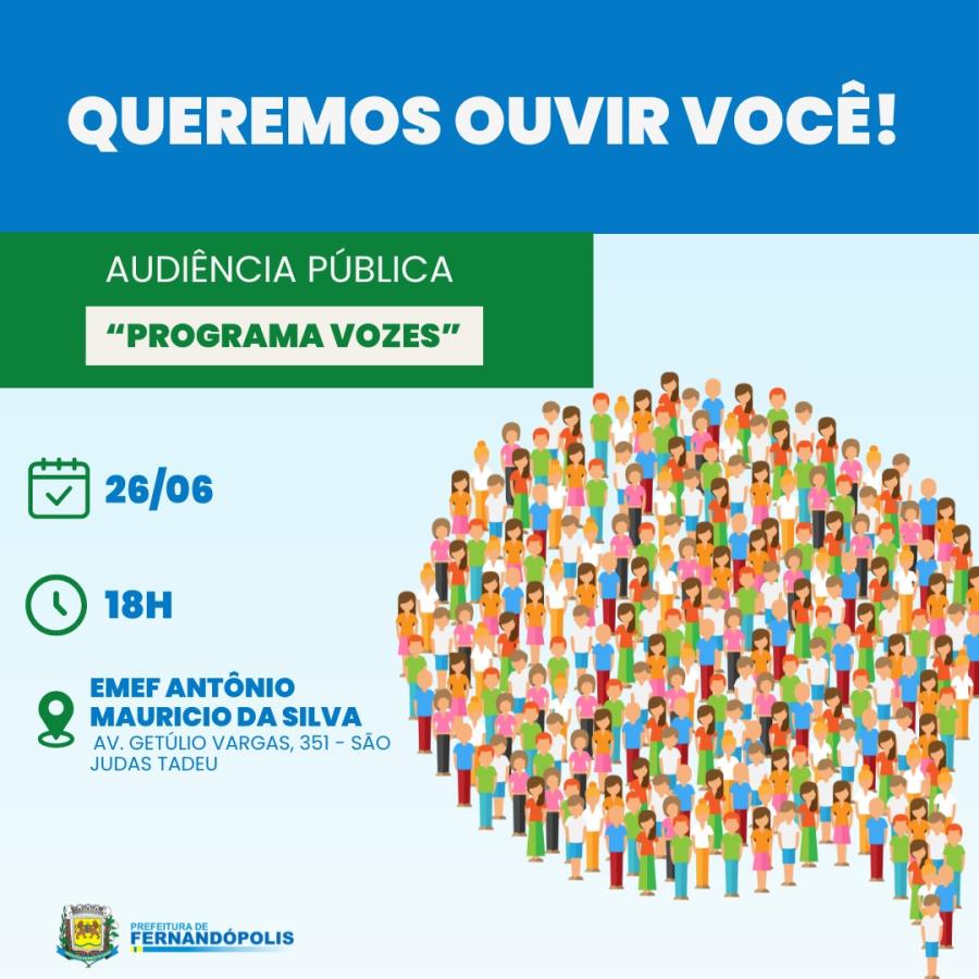 Secretaria define data e local da 2ª Audiência Pública