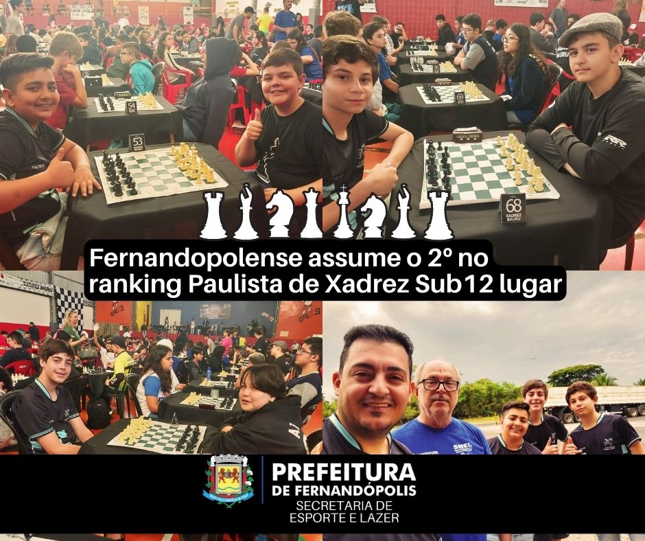 Fernandopolense assume o 2º lugar no ranking paulista de xadrez sub12