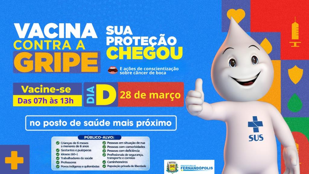 Campanha de Vacinação contra Influenza-2026 começa no sábado