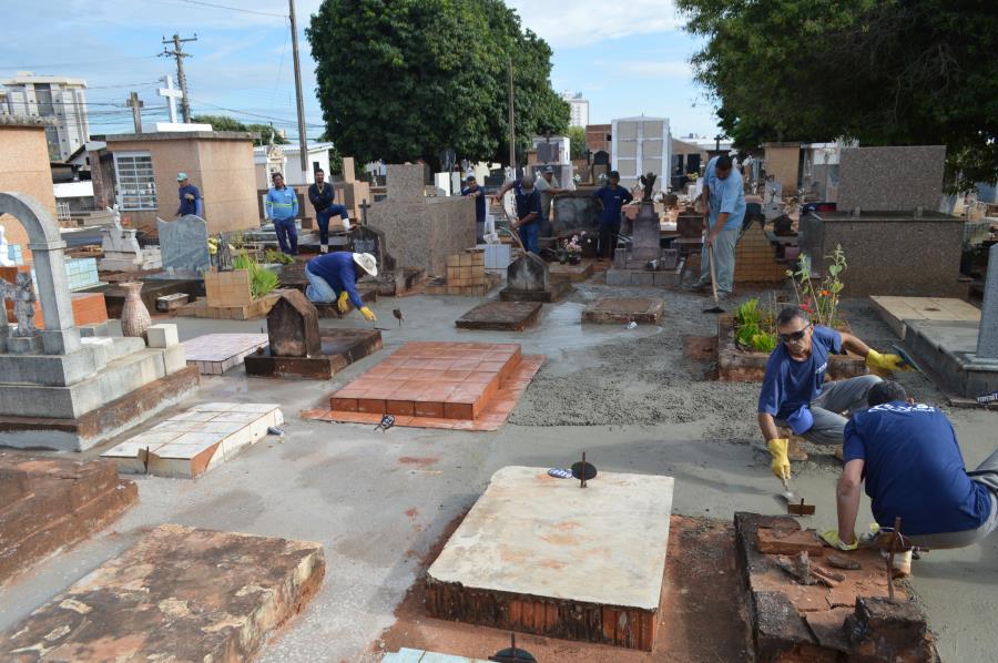 Prefeitura inicia recuperação de calçamento dos cemitérios de Fernandópolis