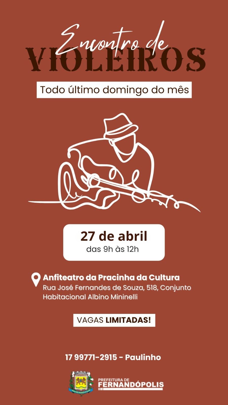 Encontro de Violeiros acontece neste domingo (27)