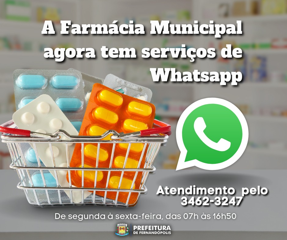 Farmácia municipal oferece serviços de whatsapp