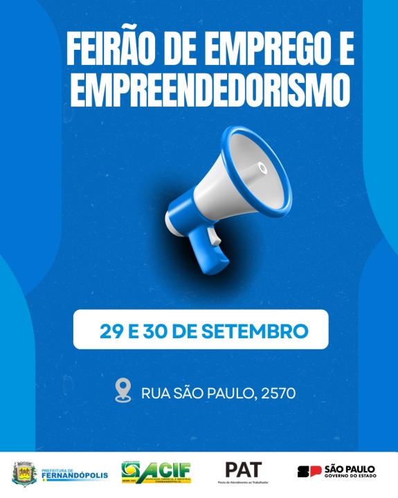 Feirão de Empregos e Empreendedorismo acontece nos dias 29 e 30