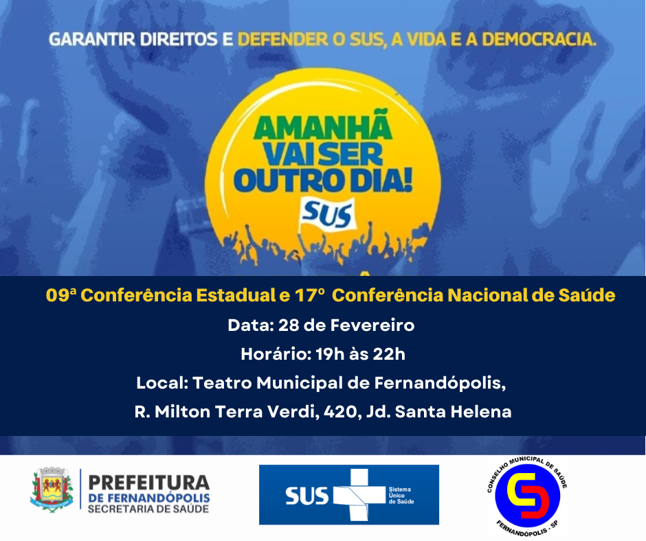 Fernandópolis realiza Conferência de Saúde nesta terça-feira, 28
